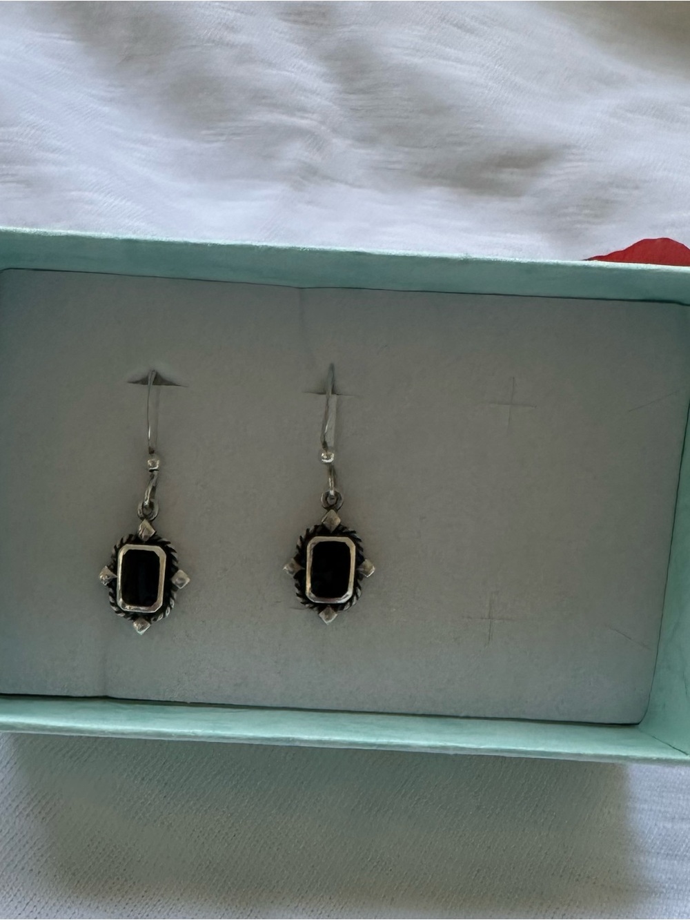 Sterling silver 925  Black onyx Stone Drop Earrings
